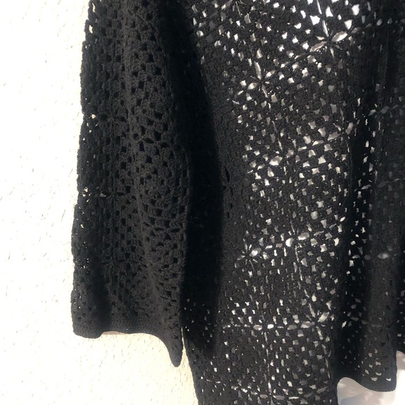 JOIE BLACK CROCHET SWEATER - Picture 6 of 8